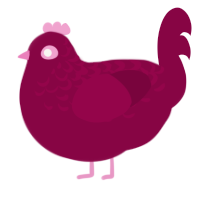 A maroon chicken with a half-lace pattern