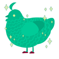 Pool Water, a turquoise chicken with a lace pattern