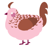 A rose and russet chicken with a half-lace pattern