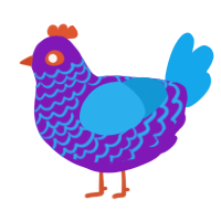 (unnamed), a violet and sky chicken with a lace pattern