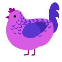 (unnamed), a orchid and indigo chicken with a half-lace pattern