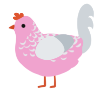A pink and mist chicken with a half-lace pattern