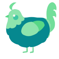 A teal and spring chicken with a head pattern