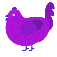 i heart you, a amethyst and violet chicken with a lace pattern