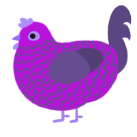 Fizzi, a amethyst and overcast chicken with a lace pattern