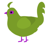 A chartreuse chicken