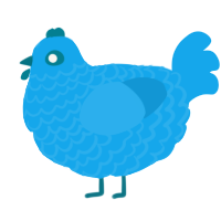 A sky chicken with a lace pattern