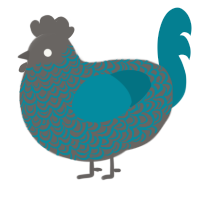 A grey and sea chicken with a double-lace pattern