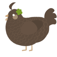 A bark chicken with a lace pattern