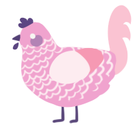 (unnamed), a pink and rose chicken with a lace pattern