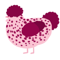 (unnamed), a rose and maroon chicken with a speckle pattern
