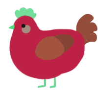 A crimson and russet chicken