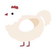 Cinnamon Spice, a cream chicken with a head pattern