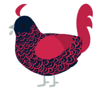 A tumblr and crimson chicken with a double-lace pattern