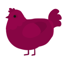 Maroon, a maroon chicken with a head pattern