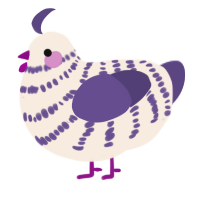 A cream and overcast chicken with a bar pattern