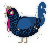 Abyss, a tumblr and ultramarine chicken with a lace pattern