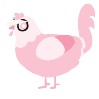 A rose chicken with a head pattern