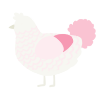 (unnamed), a white and rose chicken with a lace pattern