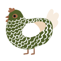 Green Flavoured, a olive and cream chicken with a lace pattern