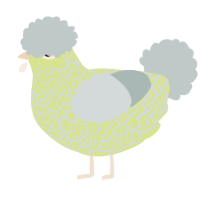 A lemon and silver chicken with a double-lace pattern