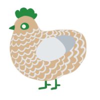 A beige and mist chicken with a lace pattern
