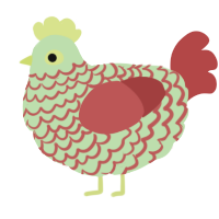 (unnamed), a gluppy and red chicken with a lace pattern