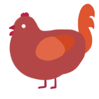 (unnamed), a red and vermilion chicken