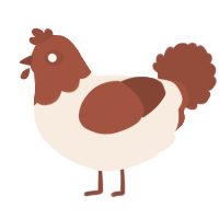 A cream and russet chicken with a head pattern