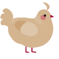 A beige chicken with a neck-band pattern