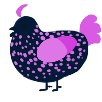 A tumblr and orchid chicken with a speckle pattern