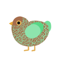 A brown and spring chicken with a double-lace pattern