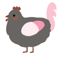 A grey and rose chicken