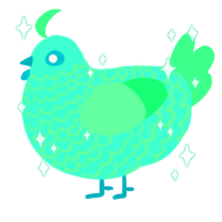 A mint and spring chicken with a lace pattern