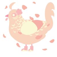 A rose chicken with a half-lace pattern