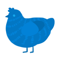A sapphire chicken with a bar pattern