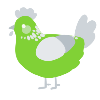 A grass and mist chicken with a neck-speckle pattern