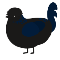 A sable and tumblr chicken with a neck-speckle pattern
