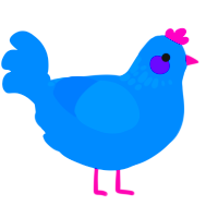 A sapphire chicken with a neck-speckle pattern