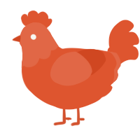 A vermilion chicken with a head pattern