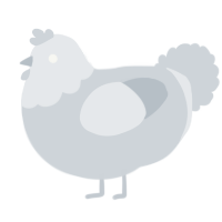 A mist chicken with a head pattern