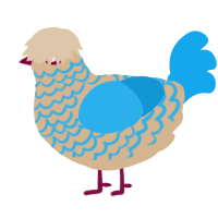 A beige and sky chicken with a lace pattern