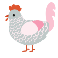 Goose, a silver and rose chicken with a lace pattern