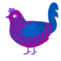 (unnamed), a plum and ultramarine chicken with a lace pattern
