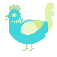 (unnamed), a aqua and apple chicken with a neck-speckle pattern