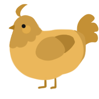 A honey and gold chicken with a head pattern