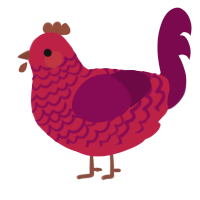 A crimson and wine chicken with a lace pattern