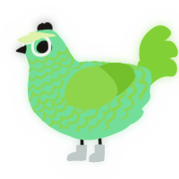 Cownapper, a spring and grass chicken with a lace pattern