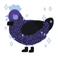 Rei Hizawa, a overcast and sable chicken with a double-lace pattern