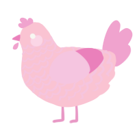 A rose and pink chicken with a lace pattern